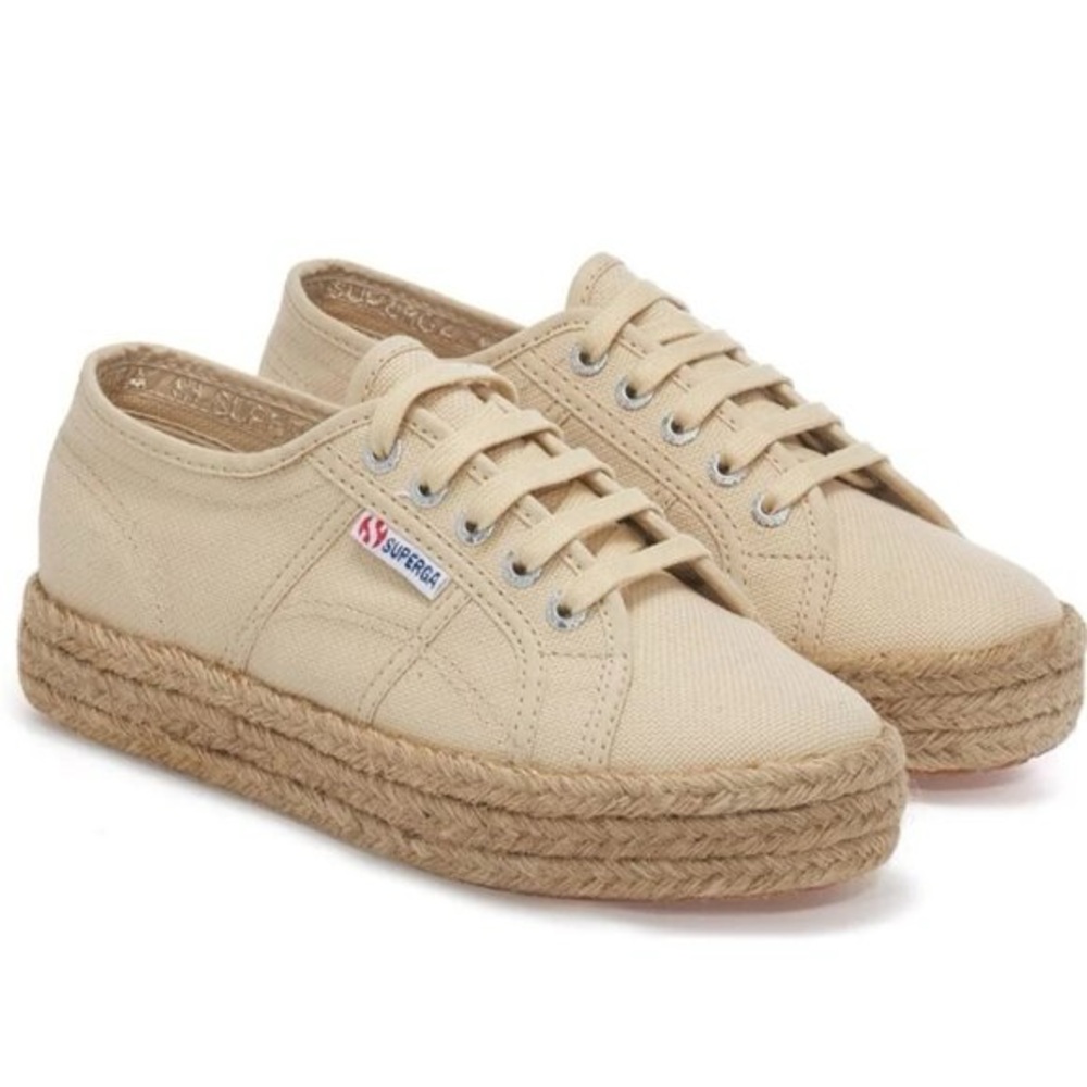 Superga Cotropew Espadrille Canvas Platform Sneakers Size 10.5 EU 41.5‎